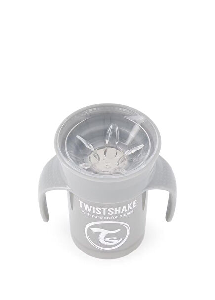 360° Dökülmez Gri 6+ Ay Alıştırma Bardağı 230 ml