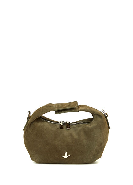 Khaki Women's Leather Crossbody Bag