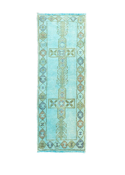 Atela El Dokuma Mavi Yün Yolluk 57x158 cm