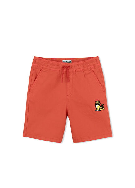 Red Logo Embroidered Boys Bermuda