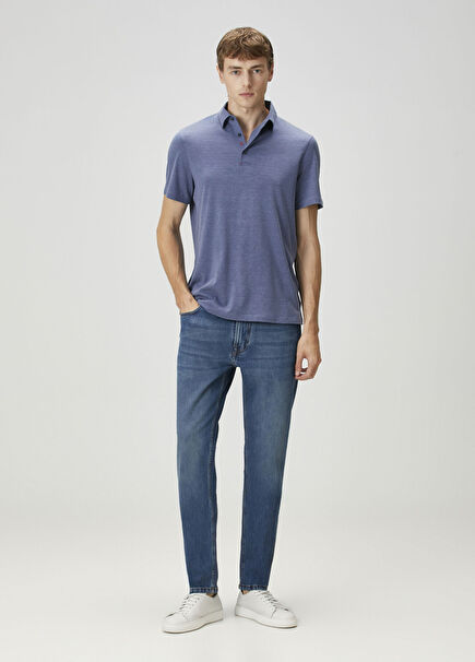 Slim Fit Koyu Mavi Jean Pantolon