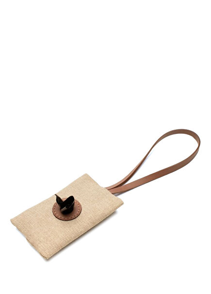 Tan Leather Canvas Dog Need Bag