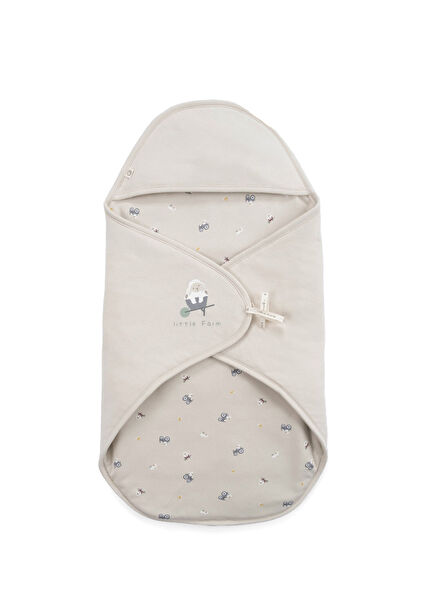 Little Farm Beige Organic Cotton Unisex Baby Hospital Exit Swaddle