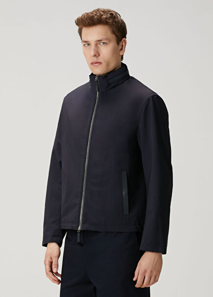 Navy Blue Hooded Jacket