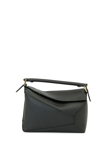 Puzzle Edge Small Black Women's Leather Bag