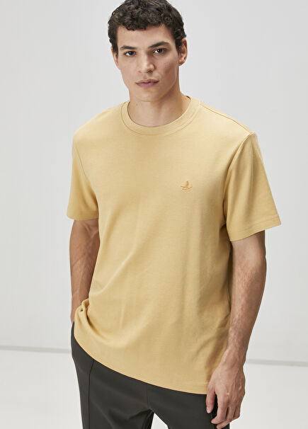 Relax Fit Camel Basic T-Shirt