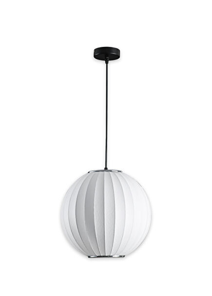 Orion Soft Touch White Polymer Metal Globe Pendant Chandelier