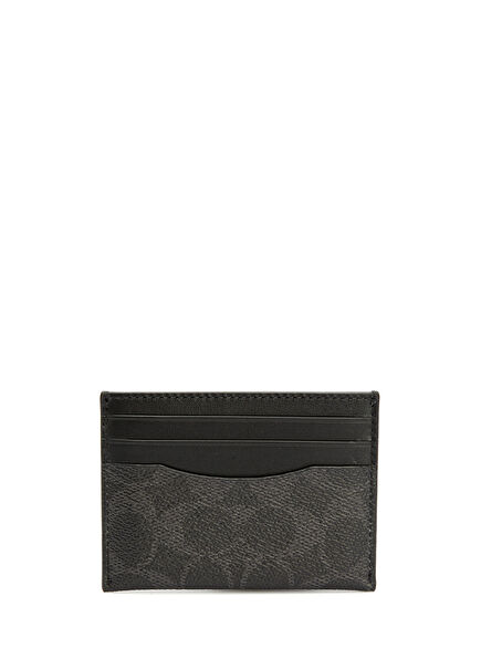 Black Logo Patterned Men's Card Holder