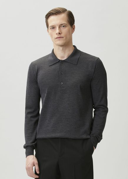 Antrasit Yün Polo T-shirt