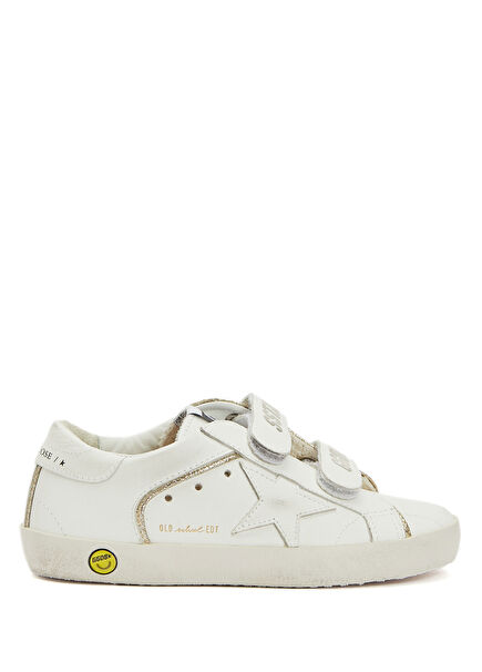 Old School Beyaz Unisex Çocuk Deri Sneaker