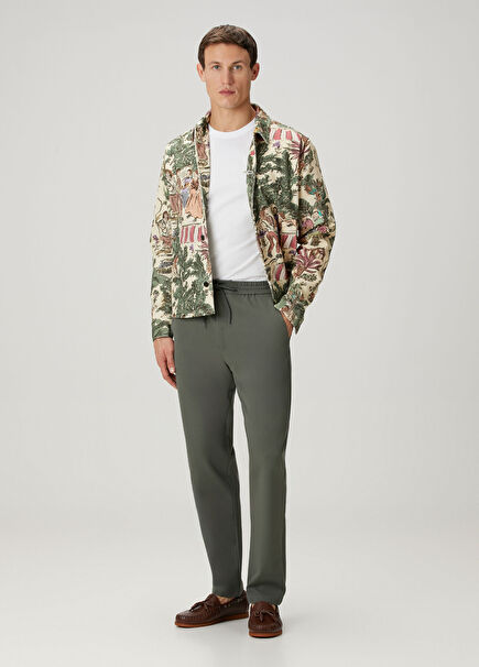 Como Haki Beli Kordonlu Pantolon