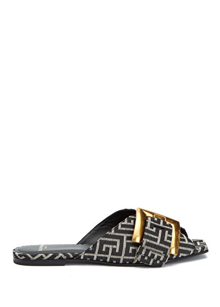 Women's Slippers with Black White Logo