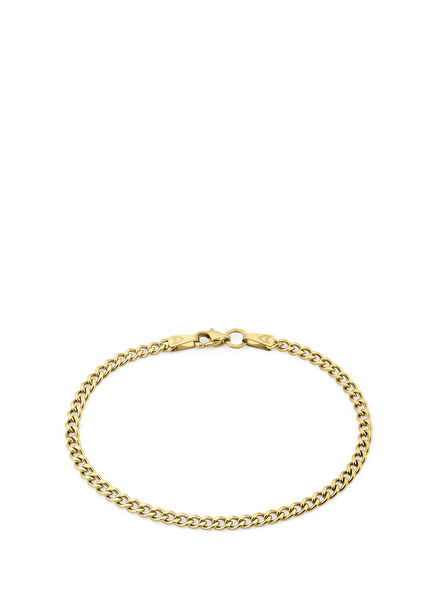 Curb Altın Kaplama Çelik Erkek Bileklik