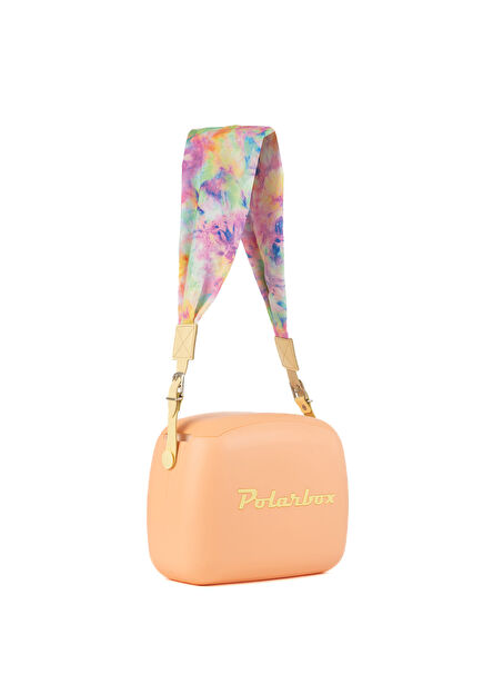 Prinkstyle Tie Dye Classic Orange Yellow Pamuk ve Deri Kayışlı Soğuk ve Sıcak Tutucu Yemek Çantası 6 lt