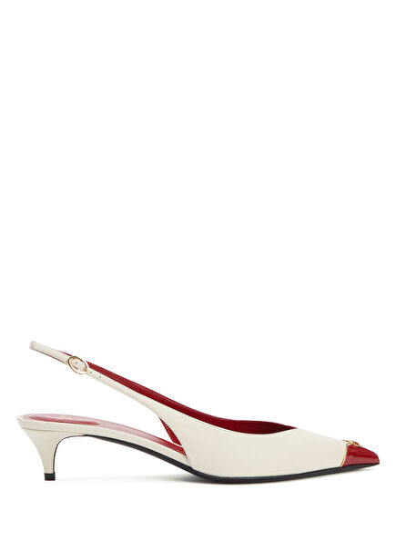 Cream Red Leather Heels