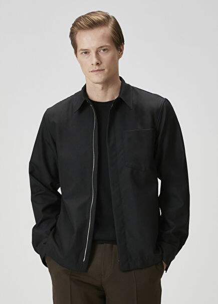 Corran Black Wool Shirt