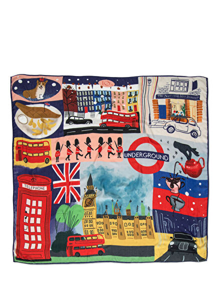 London Desenli Modal Kadın Şal