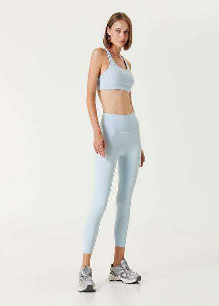 Narin Glossy Legging Baby Blue Kadın Spor Tayt