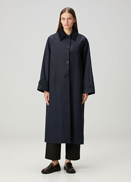 Navy Blue Trench Coat