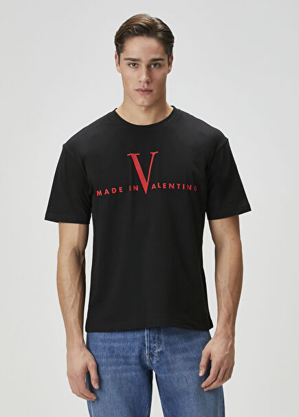 Siyah Logo Baskılı T-shirt