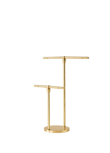 Two-Armed Brass Jewelry Stand