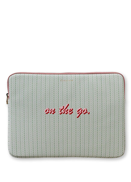 Mint Leaves On The Go Leather 13" - 14" Laptop Sleeve