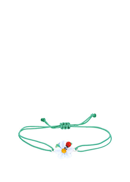 Cam Papatya Yeşil Kız Çocuk Bileklik