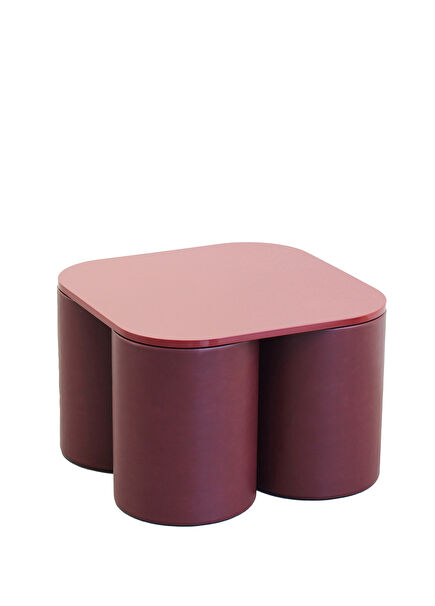 Silos Burgundy Wooden Side Table
