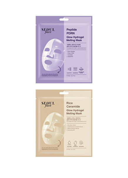 Pirinç ve Peptid Glow Nemlendirici Onarıcı Eriyen Kore Yüz Maskesi Seti 34 gr