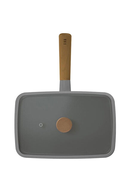 Fika Grey Rectangular Pan with Glass Lid 29 cm