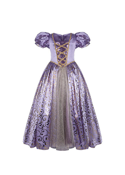 Rapunzel Purple Glossy Satin Girls' Dress