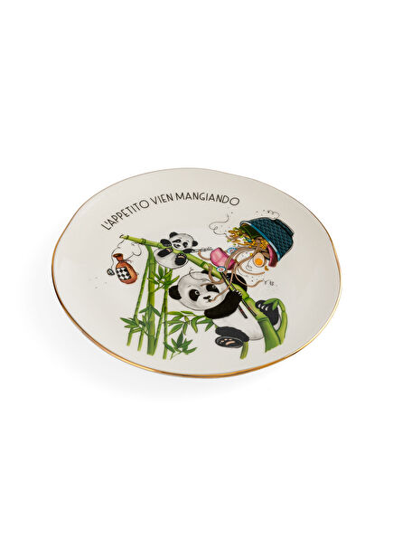 L'appetivo Vien Mangiando Gold-Plated Porcelain Plate 21 cm