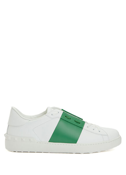 Open Beyaz Yeşil Erkek Deri Sneaker