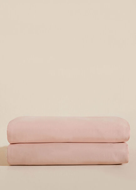 Salmon Double Elastic Fitted Sheet 160x200 cm
