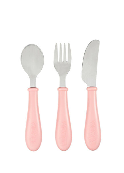 Old Pink Paslanmaz Çelik Çocuk Çatal Bıçak Kaşık Seti