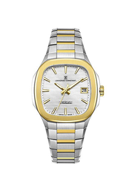 UC1314 Altın Rengi Metalik Gri Çelik Kadın Kol Saati