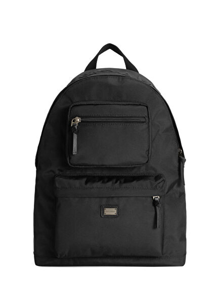 Siyah Logo Detaylı Erkek Çocuk Sırt Çantası