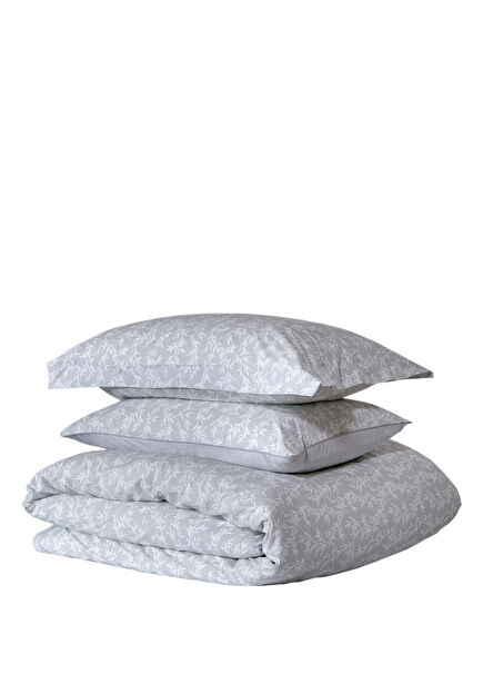 Pure Grey White Double Duvet Cover Set 200x220 cm