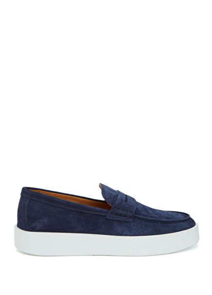 Ony Navy Blue Men's Suede Loafer
