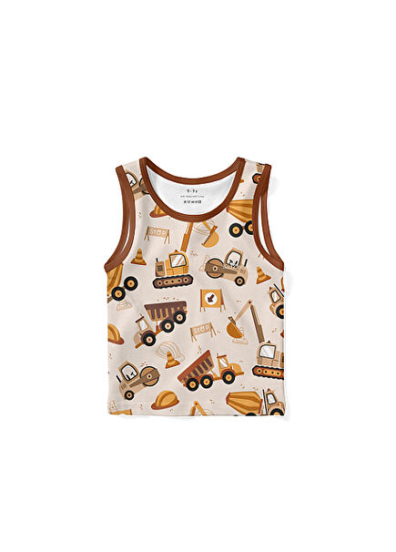Trucky Brown Zero Sleeve Unisex Baby Tank Top