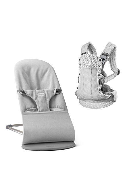 Bliss Ana Kucağı Woven Melange Light Grey 0-13 kg Ana Kucağı ve Harmony Mesh Silver 0-15 kg Kanguru
