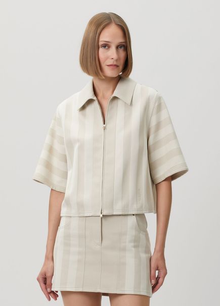 Beige Striped Jacket