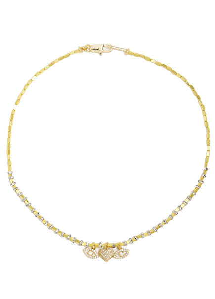 Gold Tip Charm Womens Necklace