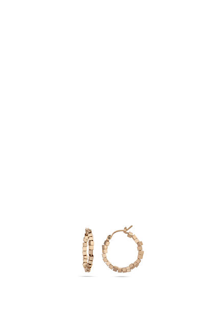 Dangling Bead Hoop Zircon & Gold Plated Brass Women's Earrings