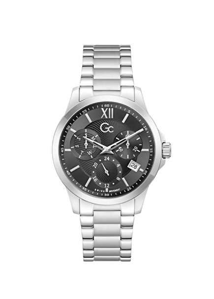 GCY27016G2M Metalik Gri Çelik Erkek Kol Saati