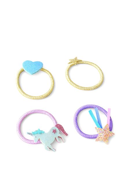 Unicorn Patterned Girl's 4-Pack Elastic Buckle