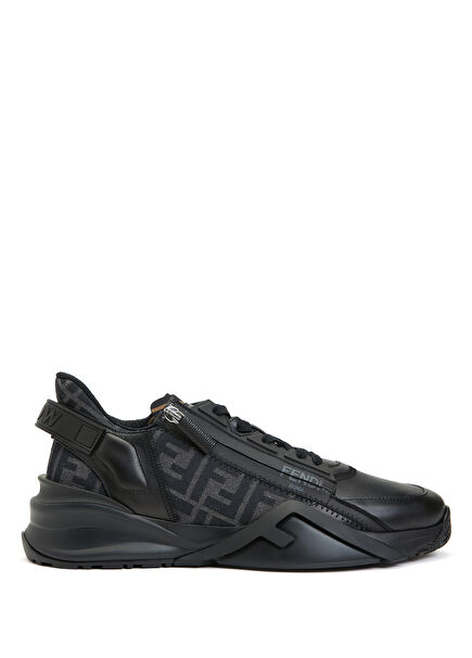 Black Mens Leather Sneakers