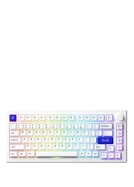 MOD 007B PC Blue on White RGB Wireless Hotswap Mechanical Gaming Keyboard