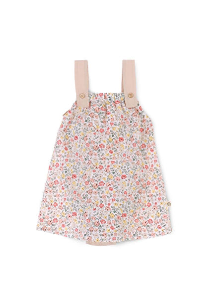 Floral Patterned Organic Cotton Baby Girl Dress Dress