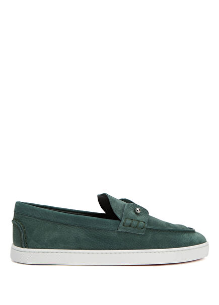 Chambelboat Green Men's Nubuck Leather Loafers